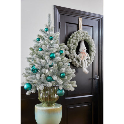 Nigata Kunstkerstboom in Pot - H90 x Ø55 cm - Groen Frosted