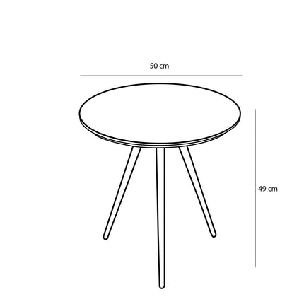 Jailey Bijzettafel - Set van 2 - H49 x Ø50 cm - Gerecycled Hout - Bruin