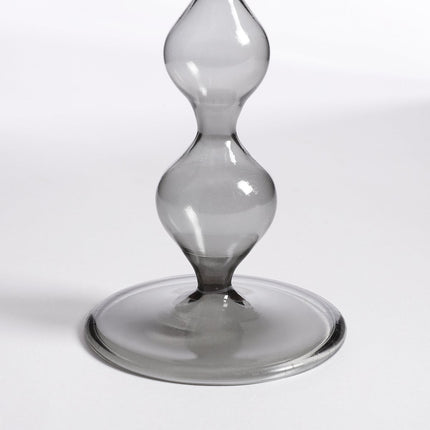 Trent Kandelaar - H33 x Ø9 cm - Glas - Donkergrijs