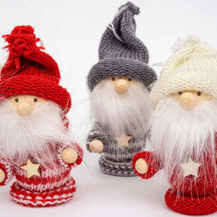 Gnome poppetjes met kersttrui - 6 stuks - 8 cm