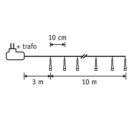 Luca Smart Lighting Kerstboomverlichting met 100 LED Lampjes – L1000 cm – Warm Wit