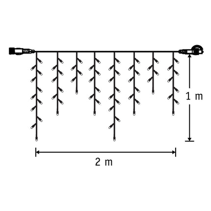 Connect XP Pegel Lichtgordijn met 100 LED Lampjes - L200 x H100 cm - Helder Wit