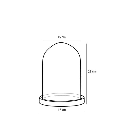 Hella Glazen Stolp - H23 x Ø17 cm - Transparant, Zwart