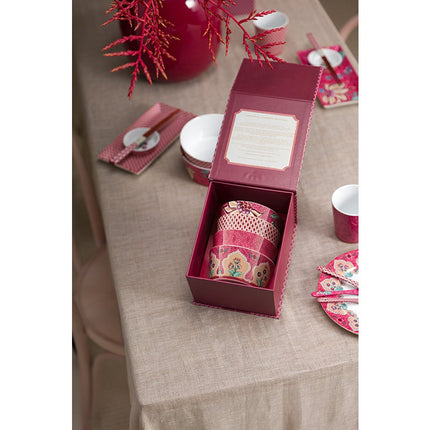 Giftset Bowls Oriental Flower Festival Dark Pink 12cm