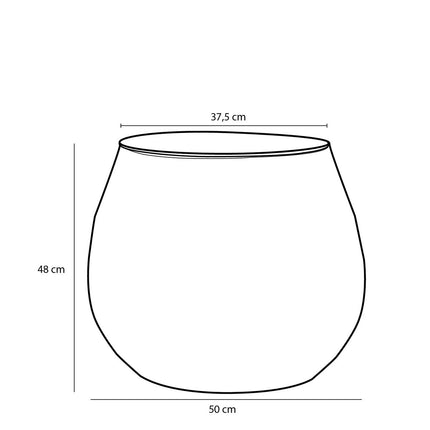 Liliano Mand - Set van 2 - H48 x Ø50 cm - Jute - Zwart