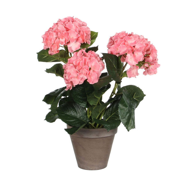 Hortensia Kunstplant in Bloempot Stan - H40 x Ø35 cm - Roze