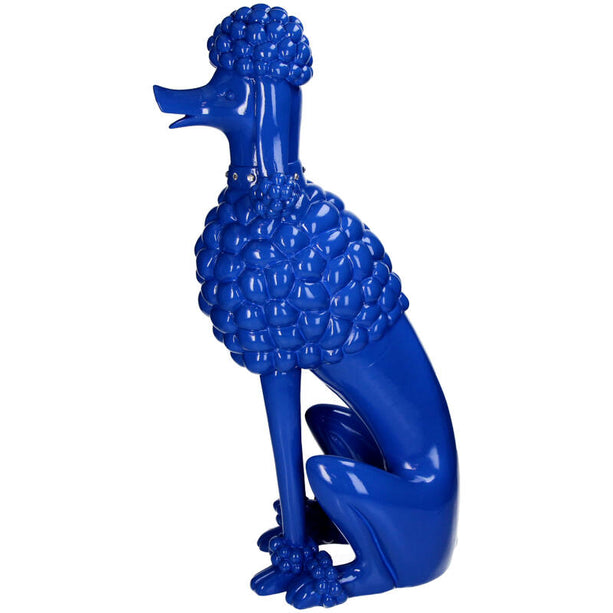 Decoratief beeld Poedel - Blauw - 56 cm