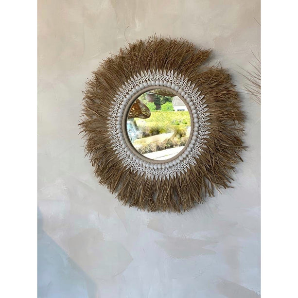 The Raffia Ginger Mirror - Naturel