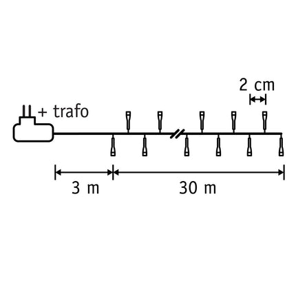 Luca Smart Lighting Snake Kerstboomverlichting met 1500 LED Lampjes – L3000 cm – Warm Wit