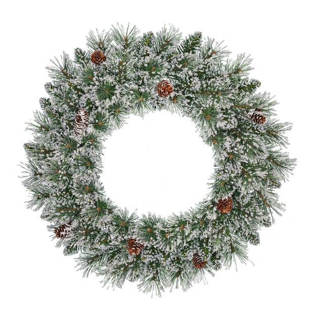 Vandans Kerstkrans - Ø60 cm - Groen Frosted