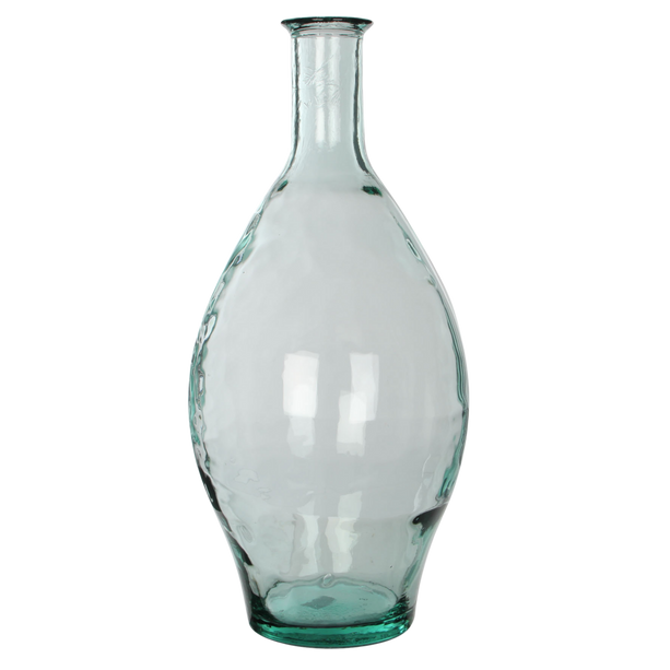 Kyara Fles Vaas - H60 x Ø28 cm - Gerecycled Glas - Transparant