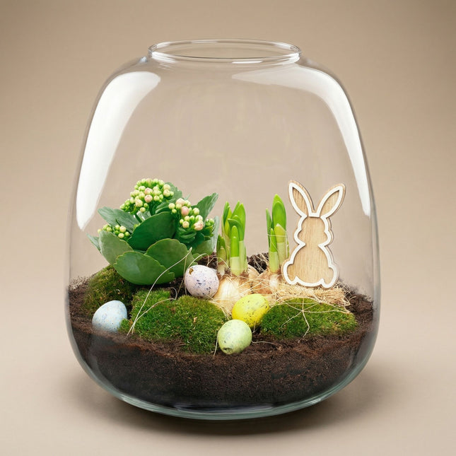 Emma Easter - Open terrarium - Flessentuin DIY kit - Ø 23 cm ↑ 25 cm