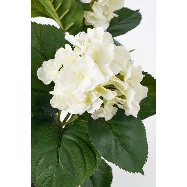 Hortensia Kunstplant in Bloempot Stan - H40 x Ø35 cm - Wit