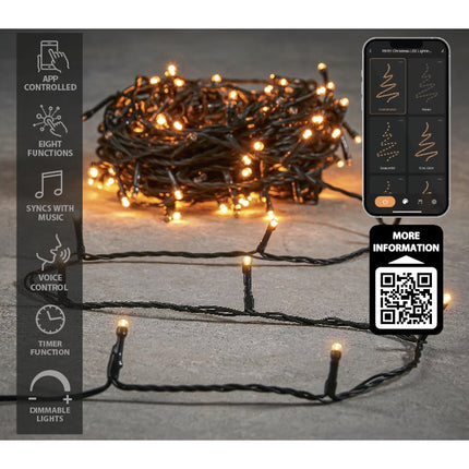 Luca Smart Lighting Kerstboomverlichting met 50 LED Lampjes – L500 cm – Warm Wit