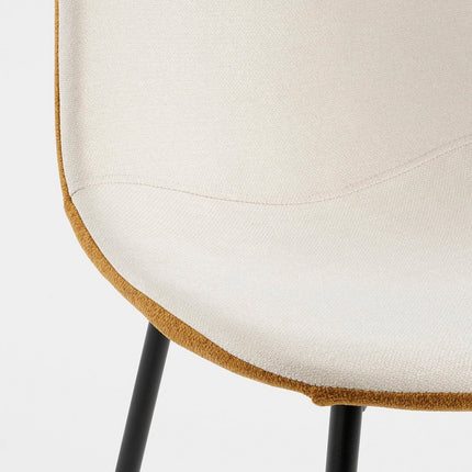 Tallos Eetkamerstoel - Gerecycled Polyester - Off White, Oker