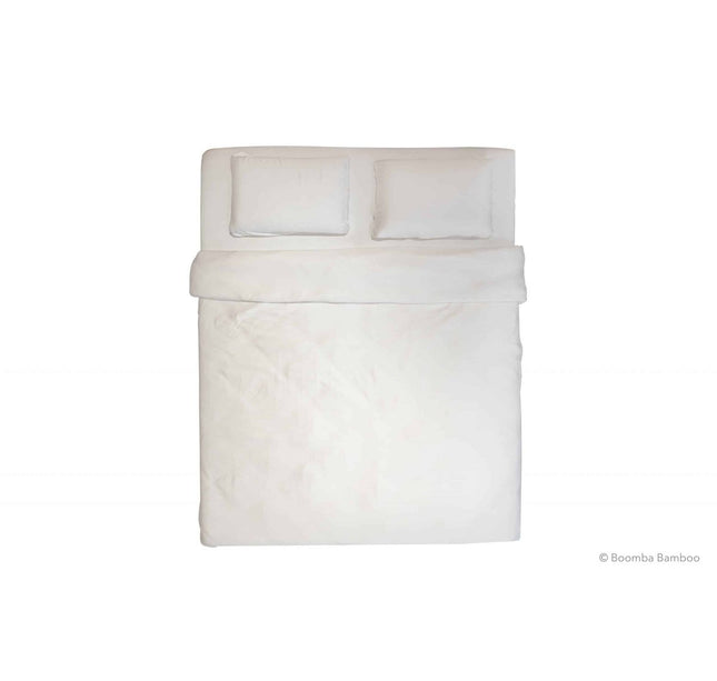 Boomba Premium dekbedovertrek 100% bamboe Coco white - Flessenhals instopstrook