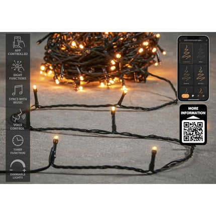 Luca Smart Lighting Kerstboomverlichting met 100 LED Lampjes – L1000 cm – Warm Wit