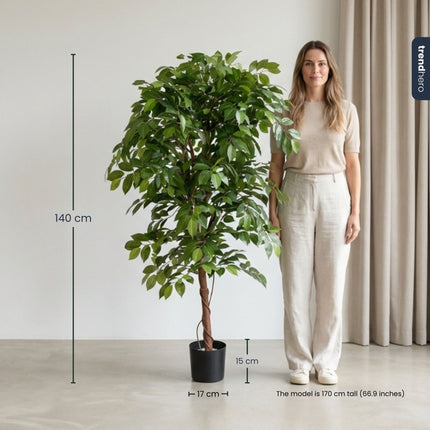Ficus Deluxe Vine - Kunstboom in zwarte pot - 140 cm