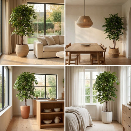 Ficus Deluxe Vine - Kunstboom in zwarte pot - 140 cm