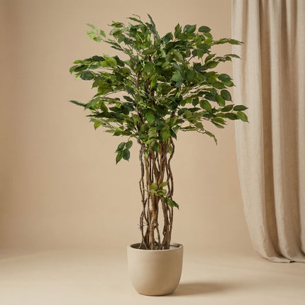 Ficus Liana - Kunstboom in zwarte pot - 140 cm