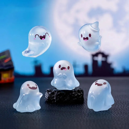 Glow in the dark - Ghosts - Blauw - ↑ 3 cm - 6 stuks