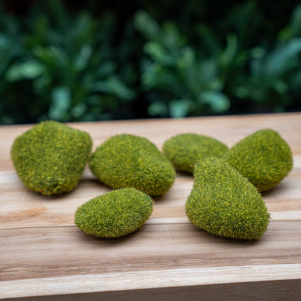 Kunstmos Mosstenen - Groen - 6 stuks - Voor binnen en buiten