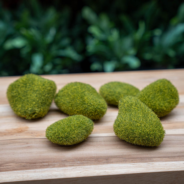 Kunstmos Mosstenen - Groen - 6 stuks - Voor binnen en buiten