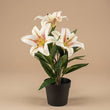 Lelie in pot - Geel / Oranje - Kunstplant - ↑ 33 cm
