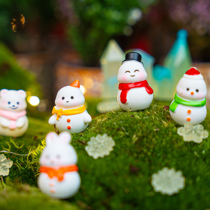Frosty Friends - Decoratieve miniatuur sneeuwpoppen - 10 stuks - ↑ 1-3 cm