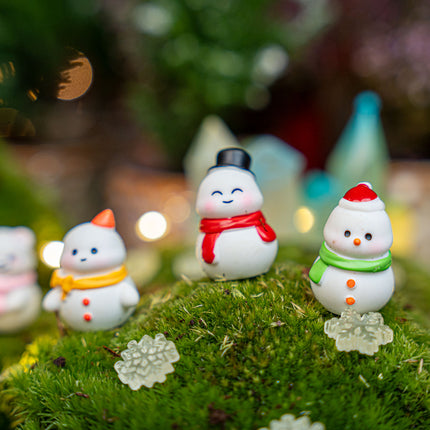 Frosty Friends - Decoratieve miniatuur sneeuwpoppen - 10 stuks - ↑ 1-3 cm