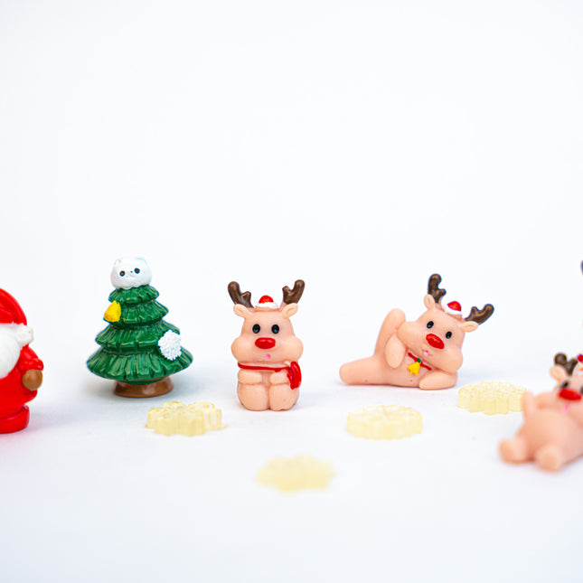 Reindeer Rush - Decoratieve miniatuur rendier set - 10 stuks - ↑ 1-3 cm