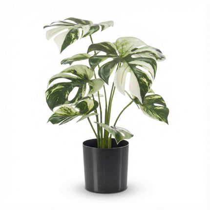 Monstera bush - Kunstplant in zwarte pot - 40 cm