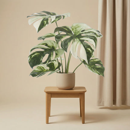 Monstera bush - Kunstplant in zwarte pot - 40 cm