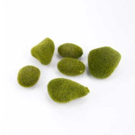Mosstenen - Groen - 6 stuks - Kunstmos