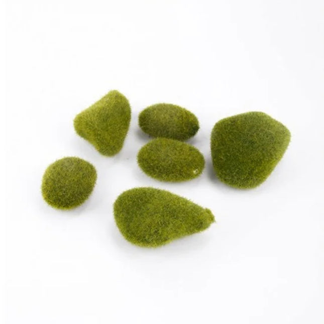 Kunstmos Mosstenen - Groen - 6 stuks - Voor binnen en buiten