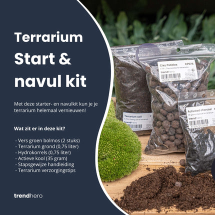 Terrarium Start- & navulpakket -  Maat S/M - DIY