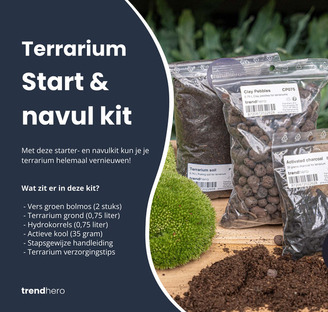 Terrarium Start- & navulpakket -  Maat S/M - DIY