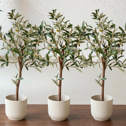 Mini olijfboom set - 3 stuks - Bundelproduct - Kunstplanten