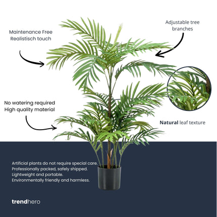 Palm Phoenix - Kunstplant in zwarte pot - 90 cm