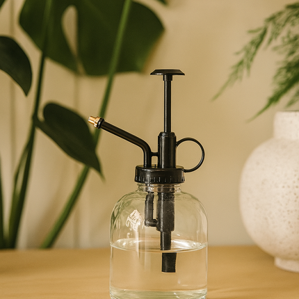 Plantenspuit - Glas helder met zwart - 300 ml