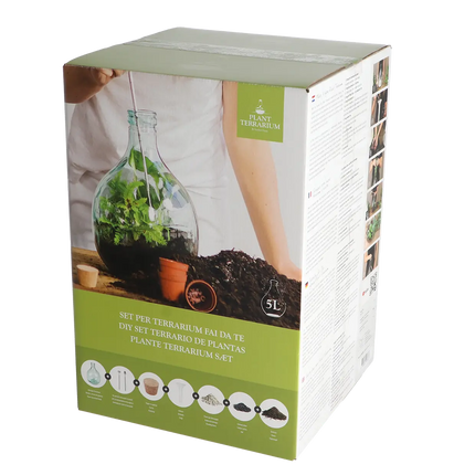 DIY Plant Terrarium Set 5L - Maak je eigen gesloten ecosysteem | In giftbox