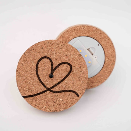 Persoonlijke LED kurk met gravering - 'LOVE MOM' of ♡