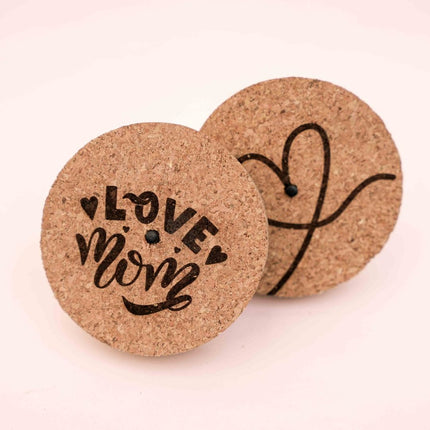 Persoonlijke LED kurk met gravering - 'LOVE MOM' of ♡