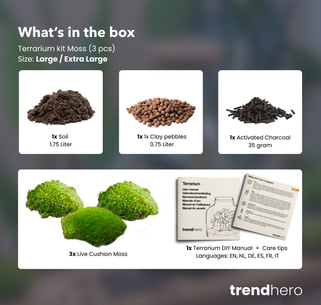 Terrarium Start- & navulpakket -  Maat L/XL - DIY