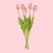 Tulpen boeket - 5 stuks - Roze - 'Real Touch' Kunst tulpen - 42 cm (pink)