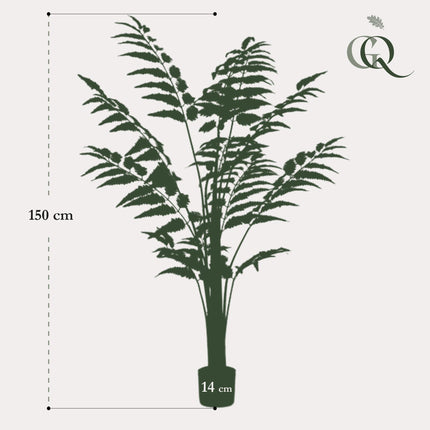 Kunstplant - Rumohra Adiantiformis - Ledervaren - 150 cm