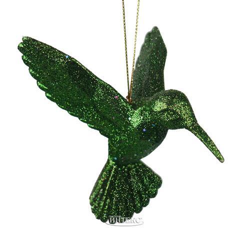 Kerstbal - Groene Kolibrie Glitter