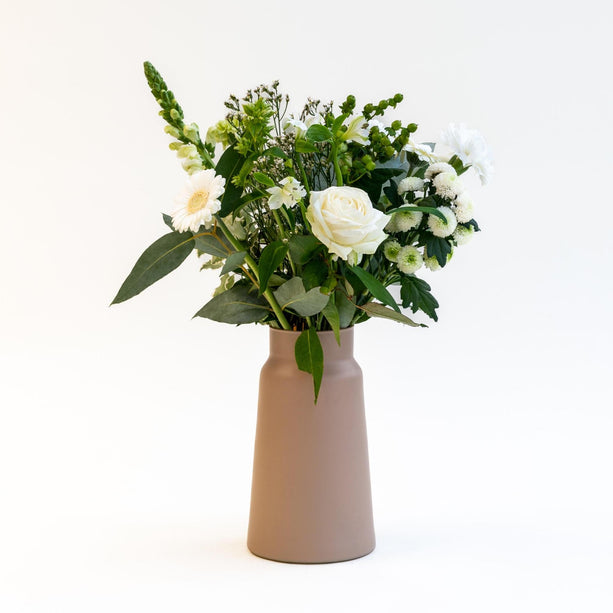 Boeket Crisp - Bloemen in Gemengde Witte en Groene Kleuren - Ø 30cm - ↑ 50cm