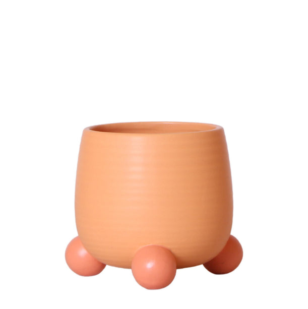 Kolibri Home | Rolling Peach bloempot - Perzik kleurige keramieken sierpot - Ø 9 cm