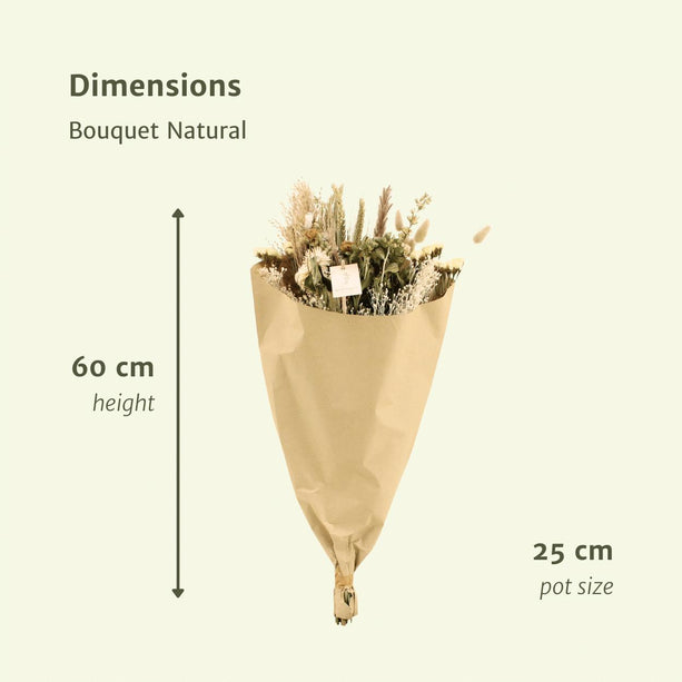 Droogbloemen Veldboeket Natuurlijk - Ø 25 cm - ↑ 60 cm